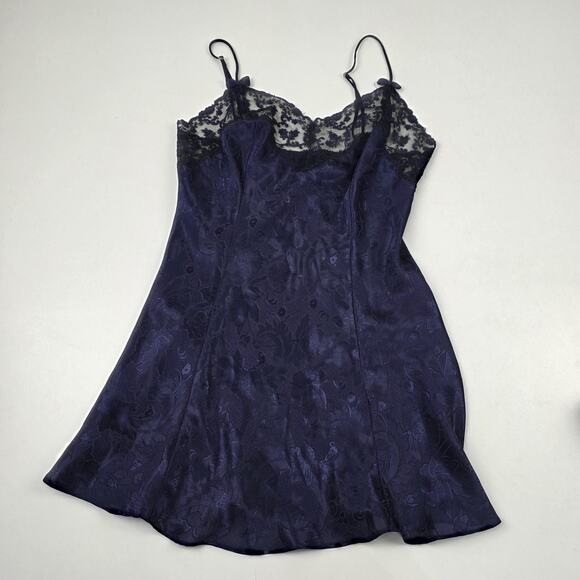 VINTAGE Victoria's Secret Gold Label Slip Dress Womens Medium Purple Chemise 90s - Picture 2 of 12